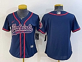 Women's New England Patriots Blank Navy With Patch Cool Base Stitched Baseball Jersey,baseball caps,new era cap wholesale,wholesale hats
